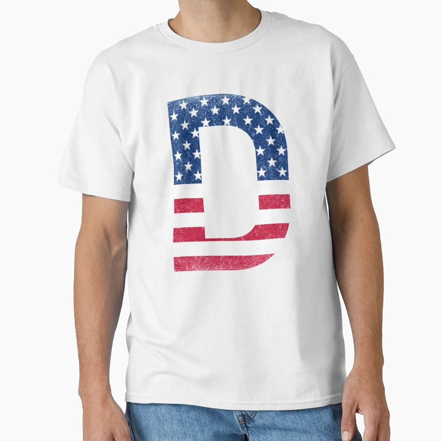 Letter D Capital Alphabet American T-Shirt - Unique Graphic for Adults - T-Shirt, Sweatshirt, Hoodie