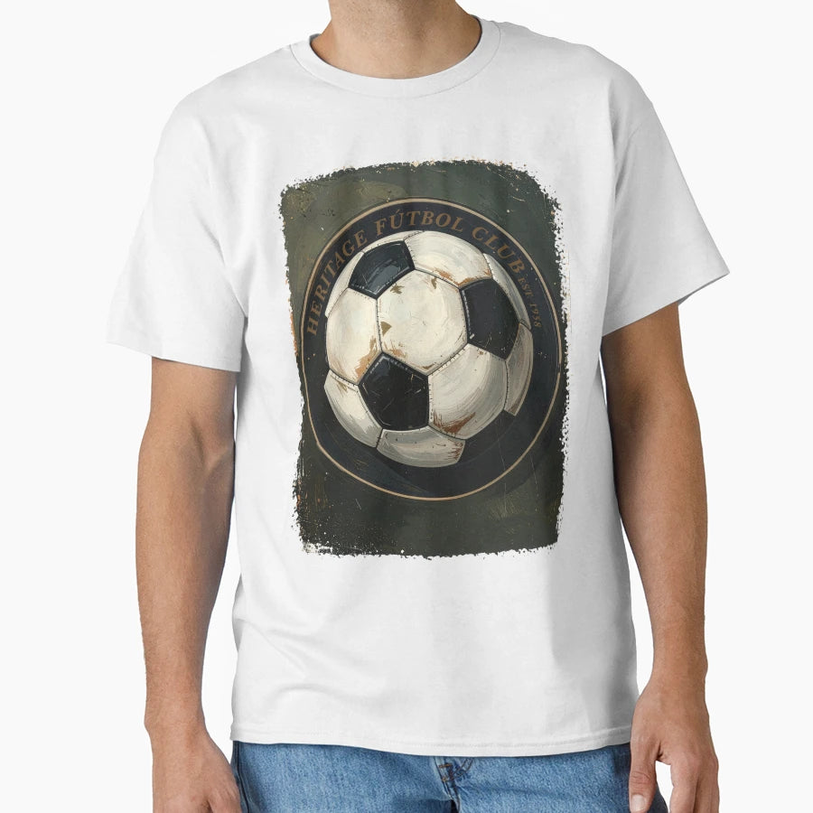 Heritage Futbol Club Soccer Ball T-Shirt - Aesthetic Graphic Men Women - T-Shirt, Sweatshirt, Hoodie