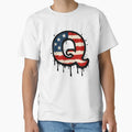 Letter Q Urban Graffiti Usa Flag T-Shirt - Fun Novelty Design Unisex - T-Shirt, Sweatshirt, Hoodie