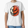 Halloween Soccer Ball Pumpkin Flame T-Shirt - Custom Art Print for Adults - T-Shirt, Sweatshirt, Hoodie
