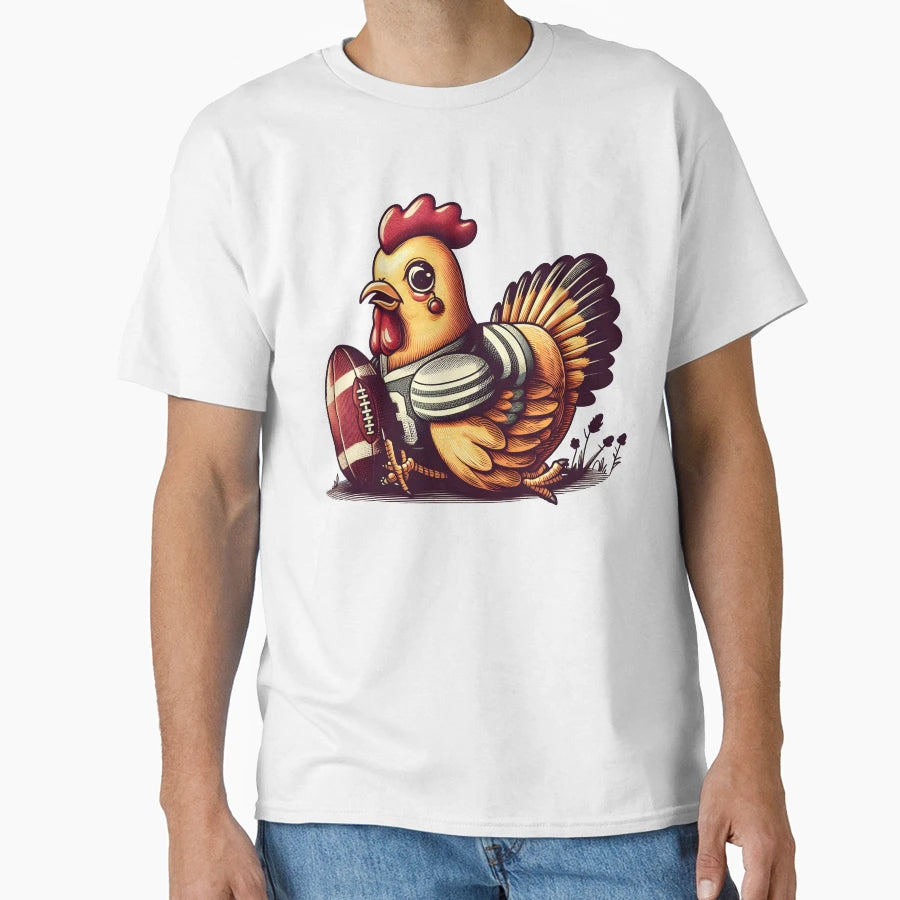 Thanksgiving Football Turkey T-Shirt - Graphic Print for Adults - T-Shirt, Sweatshirt, Hoodie