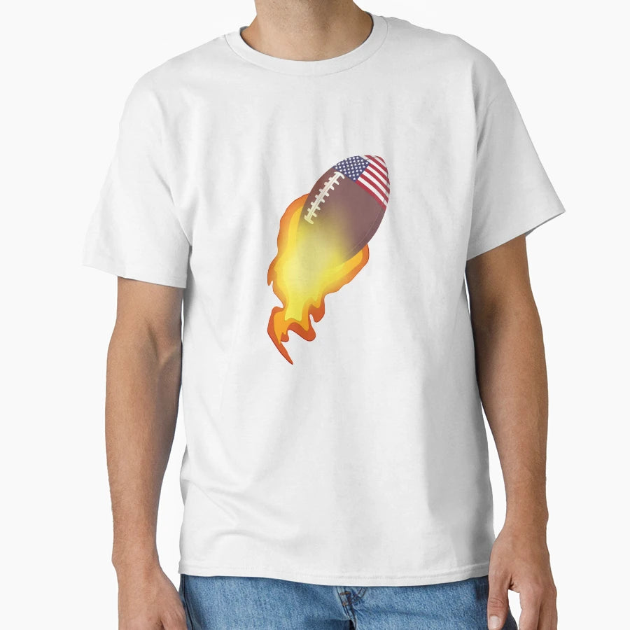 American Football Flames T-Shirt - Novelty Apparel Unisex - T-Shirt, Sweatshirt, Hoodie