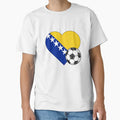Bosnia And Herzegovina Soccer Heart T-Shirt - Aesthetic Graphic Unisex - T-Shirt, Sweatshirt, Hoodie