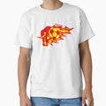 Football Bull Flame Logo Fire Animal T-Shirt - Minimalist Print Men Women - T-Shirt, Sweatshirt, Hoodie