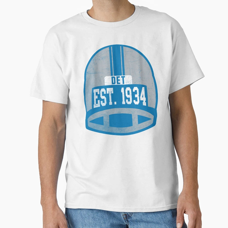 Detroit Throwback Football Helmet T-Shirt - Streetwear Style Unisex - T-Shirt, Sweatshirt, Hoodie