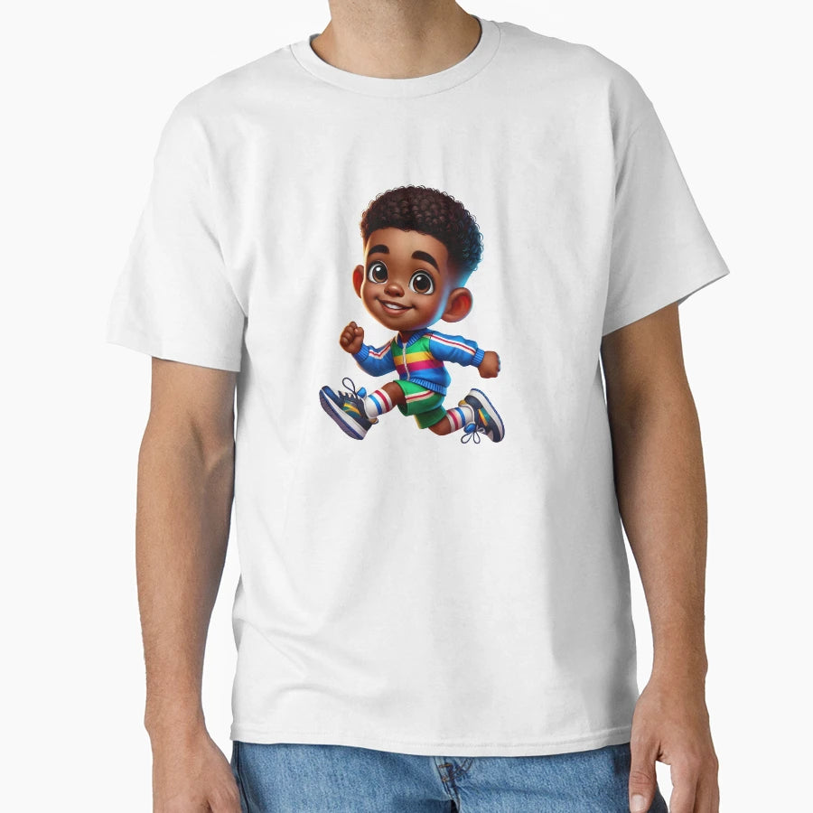 Running Black Illustration African T-Shirt - Minimalist Print Unisex - T-Shirt, Sweatshirt, Hoodie