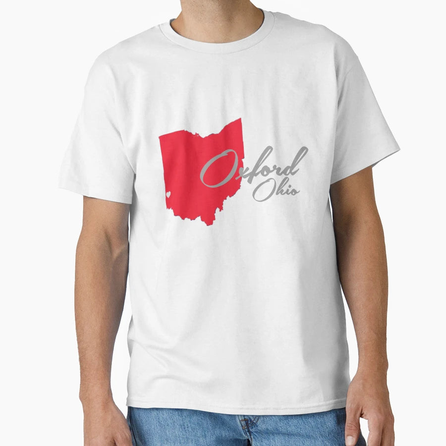 Oxford Ohio College Town Miami T-Shirt - Custom Art Print Men Women - T-Shirt, Sweatshirt, Hoodie