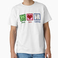 Peace Love Cooking Restaurant Chef T-Shirt - Aesthetic Graphic Men Women - T-Shirt, Sweatshirt, Hoodie