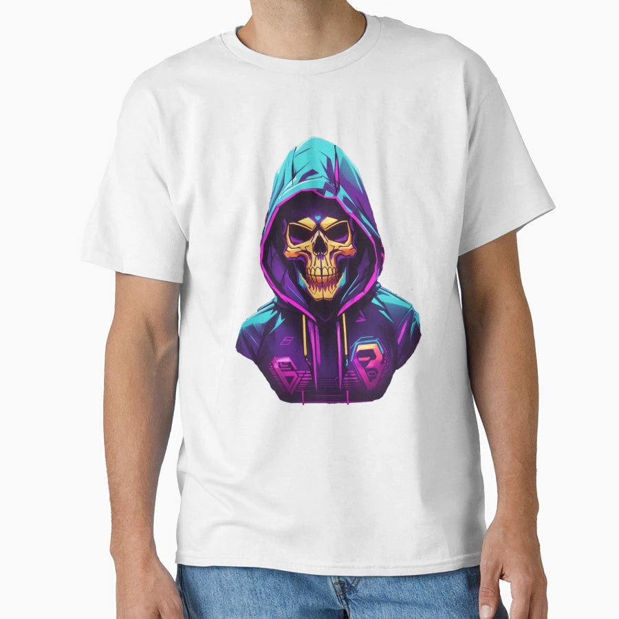 Holographic Skull T-Shirt - Custom Art Print Men Women - T-Shirt, Sweatshirt, Hoodie