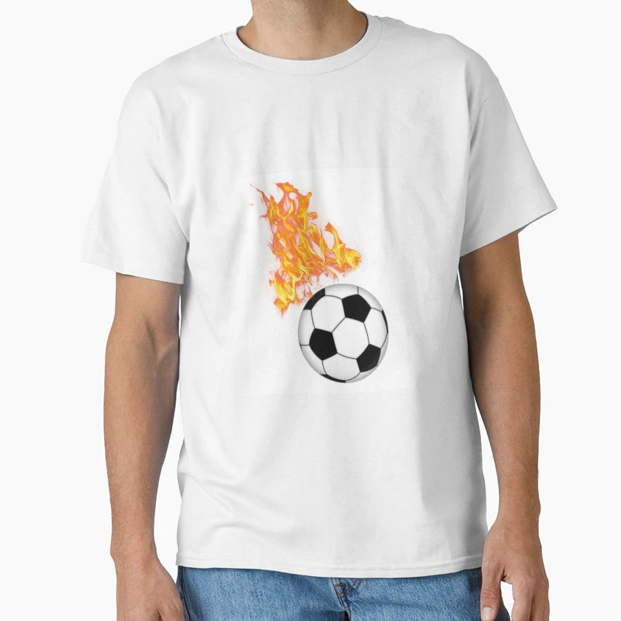 Soccer Ball Flames T-Shirt - Streetwear Style Unisex - T-Shirt, Sweatshirt, Hoodie