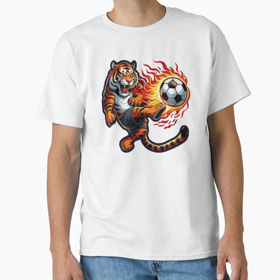 Tiger Soccer Ball T-Shirt - Graphic Print Men Women - T-Shirt, Sweatshirt, Hoodie