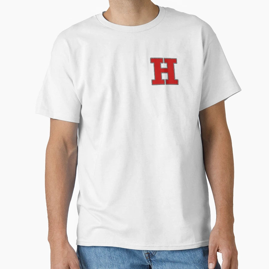 H Initial Letter Patch T-Shirt - Casual Everyday Wear Unisex - T-Shirt, Sweatshirt, Hoodie