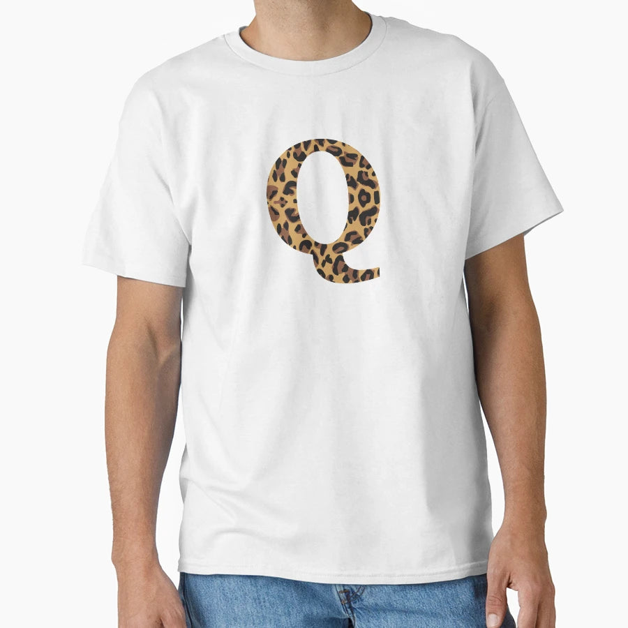 Leopard Letter Q T-Shirt - Graphic Print Unisex - T-Shirt, Sweatshirt, Hoodie