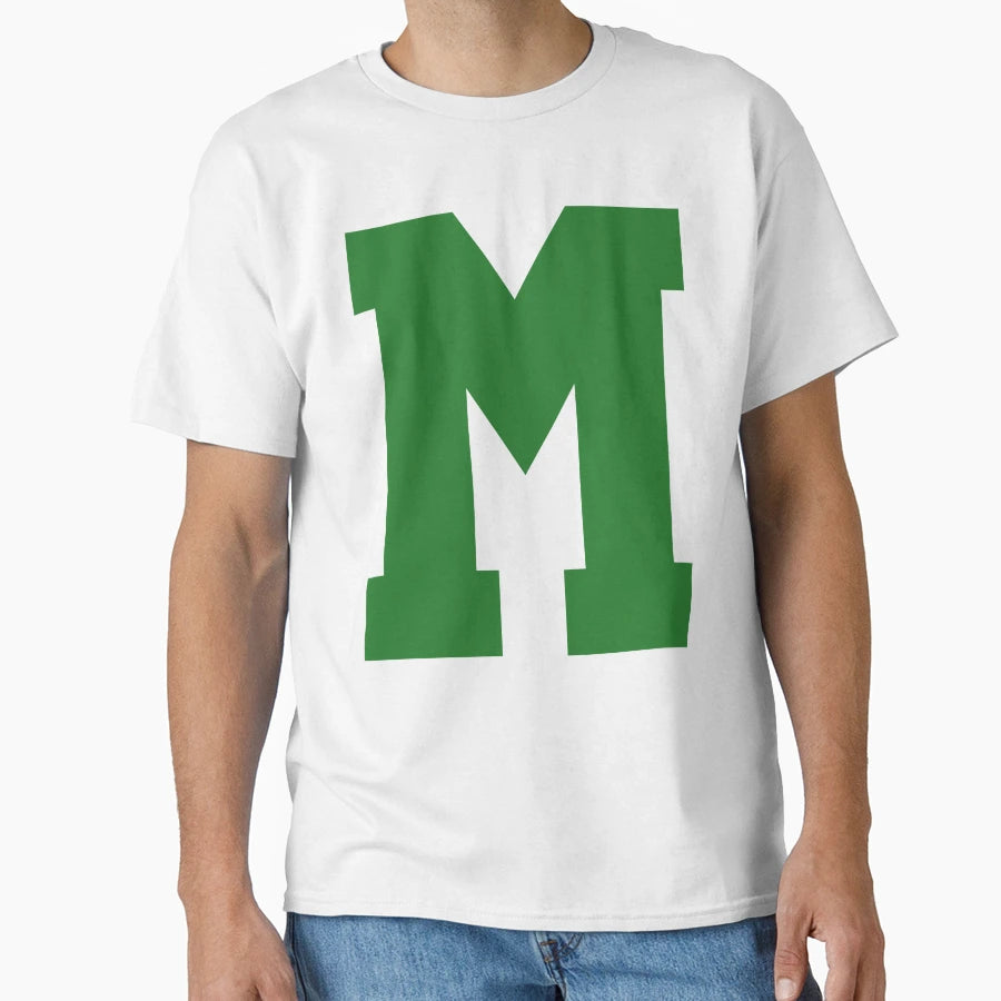 Alphabet Green M Sports Letter M T-Shirt - Unique Graphic Unisex - T-Shirt, Sweatshirt, Hoodie