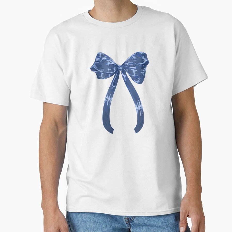 Blue Bow T-Shirt - Casual Everyday Wear Men Women - T-Shirt, Sweatshirt, Hoodie