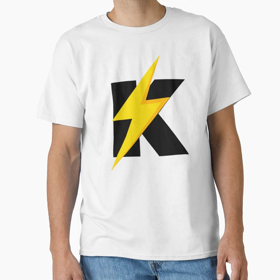 K Lightning Bolt Smiley Face T-Shirt - Aesthetic Graphic Men Women - T-Shirt, Sweatshirt, Hoodie