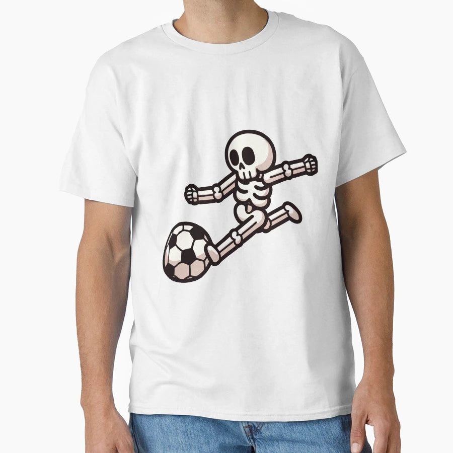 Skeleton Playing Soccer T-Shirt - Fun Novelty Design Men Women - T-Shirt, Sweatshirt, Hoodie
