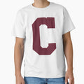 Alphabet Maroon C Sports Letter C T-Shirt - Unique Graphic for Adults - T-Shirt, Sweatshirt, Hoodie