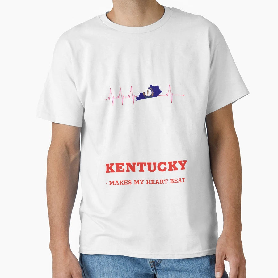 Kentucky Makes My Heart Beat T-Shirt - Graphic Print for Adults - T-Shirt, Sweatshirt, Hoodie