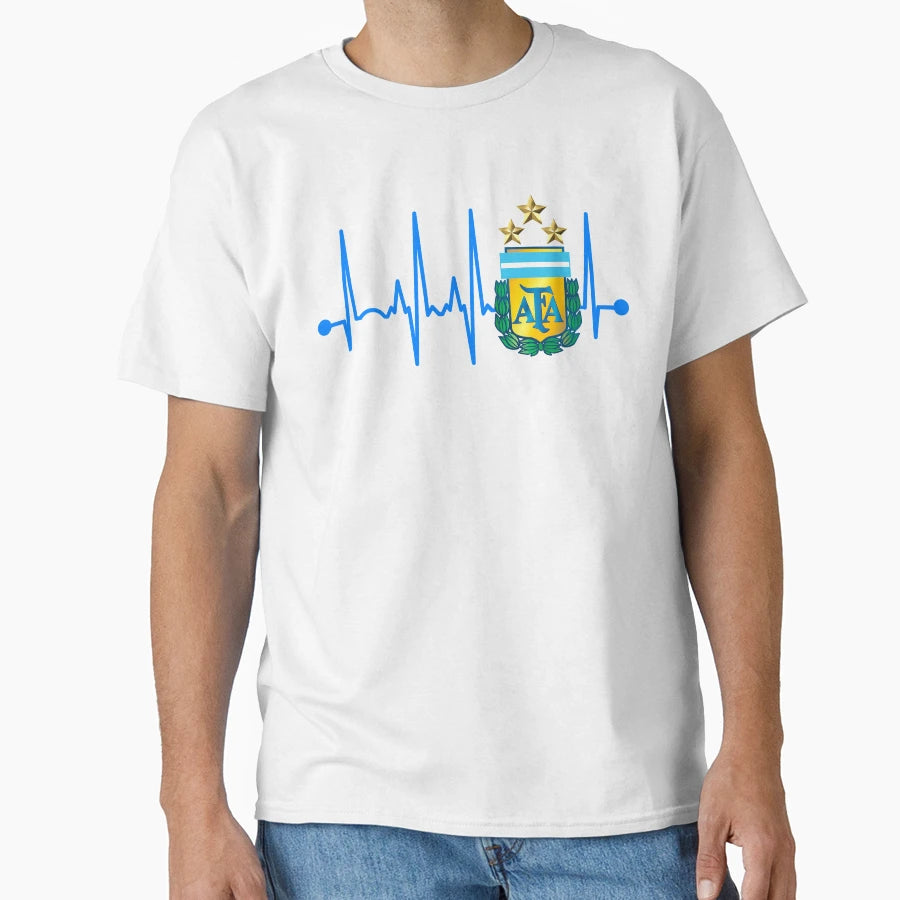 Latido Argentina Heratbeat Three T-Shirt - Casual Everyday Wear Men Women - T-Shirt, Sweatshirt, Hoodie