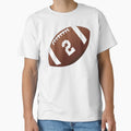 American Football Ball Number 2 Two T-Shirt - Unique Graphic for Adults - T-Shirt, Sweatshirt, Hoodie