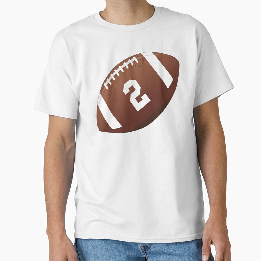 American Football Ball Number 2 Two T-Shirt - Unique Graphic for Adults - T-Shirt, Sweatshirt, Hoodie