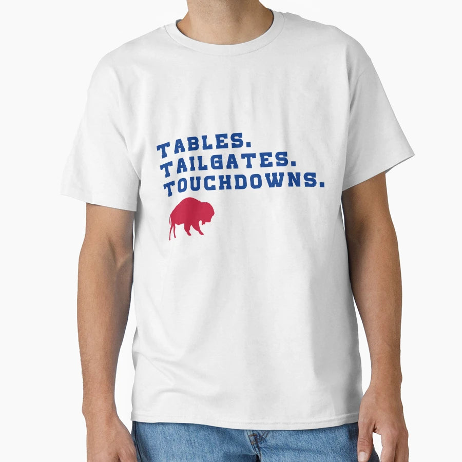 Tabes Tailgates Touchdowns Buffalo T-Shirt - Minimalist Print for Adults - T-Shirt, Sweatshirt, Hoodie