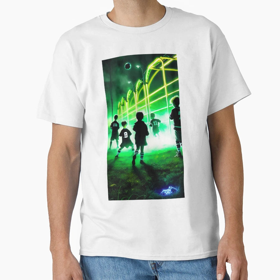 Nature Exe 0952 Neon Cyber Soccer T-Shirt - Casual Everyday Wear Unisex - T-Shirt, Sweatshirt, Hoodie