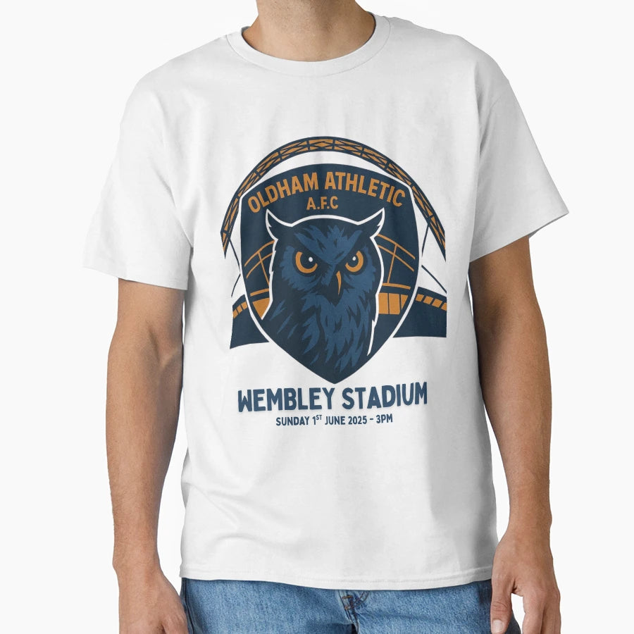 Oldham Athletic Fc Oafc Wembley Stadium T-Shirt - Graphic Print for Adults - T-Shirt, Sweatshirt, Hoodie