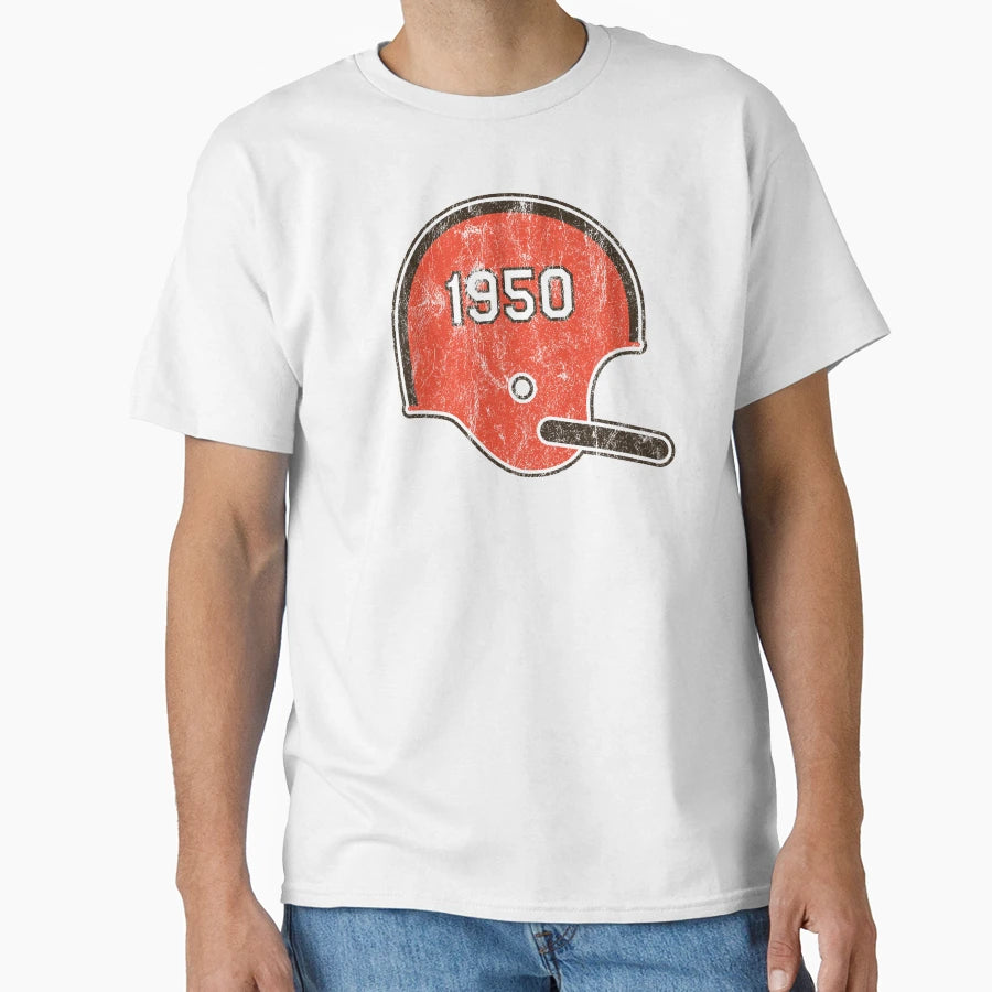 Cleveland Browns Year Founded Helmet T-Shirt - Graphic Print for Adults - T-Shirt, Sweatshirt, Hoodie