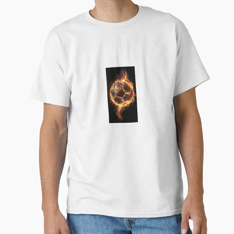 Flaming Soccer Ball Fire Intense T-Shirt - Aesthetic Graphic for Adults - T-Shirt, Sweatshirt, Hoodie