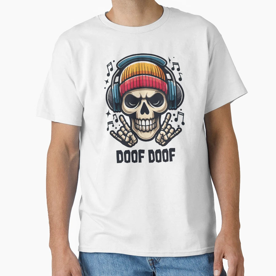 Rave Skull Enjoying Sounds T-Shirt - Casual Everyday Wear for Adults - T-Shirt, Sweatshirt, Hoodie