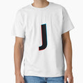 Black Letter J Red And Blue Lines T-Shirt - Unique Graphic Unisex - T-Shirt, Sweatshirt, Hoodie