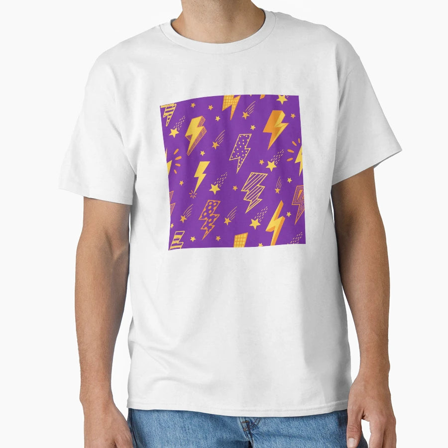 Cartoon Lightning Pattern T-Shirt - Novelty Apparel for Adults - T-Shirt, Sweatshirt, Hoodie