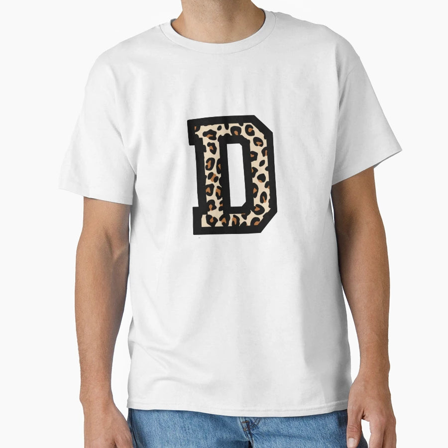 Letter D Leopard T-Shirt - Trendy Graphic Unisex - T-Shirt, Sweatshirt, Hoodie