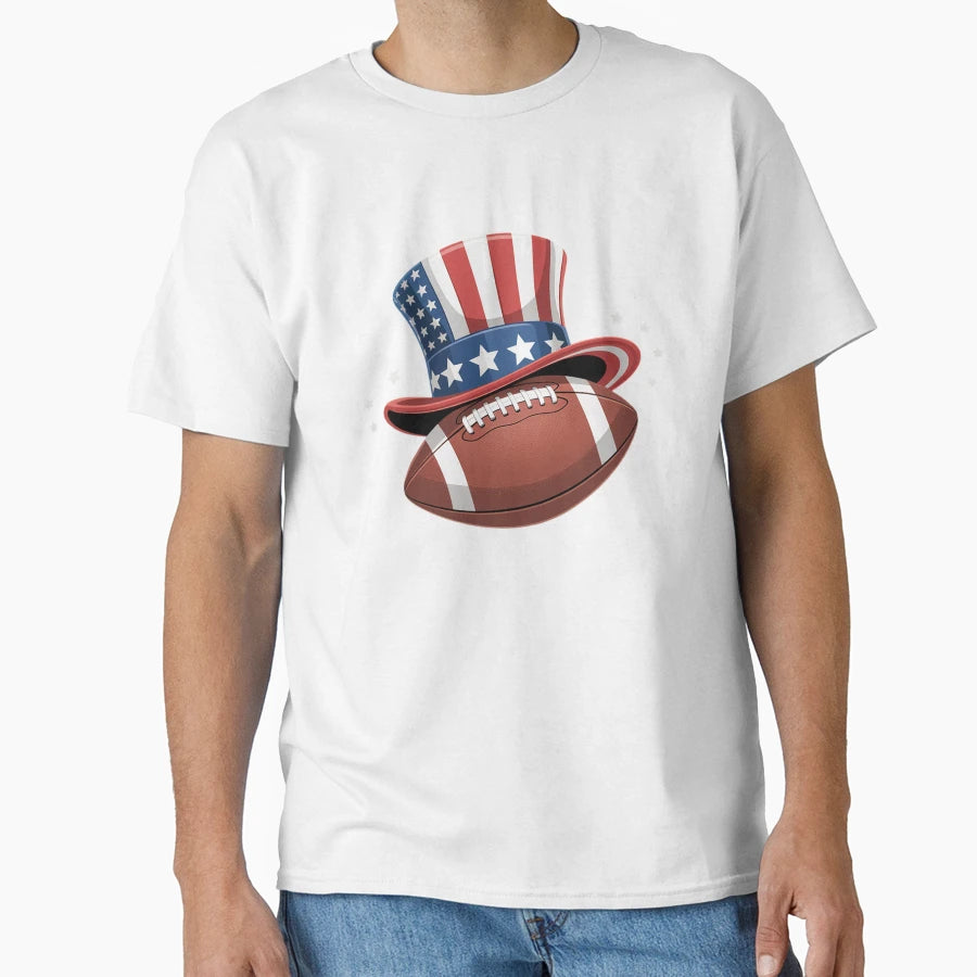 4Th July Football Player T-Shirt - Casual Everyday Wear for Adults - T-Shirt, Sweatshirt, Hoodie