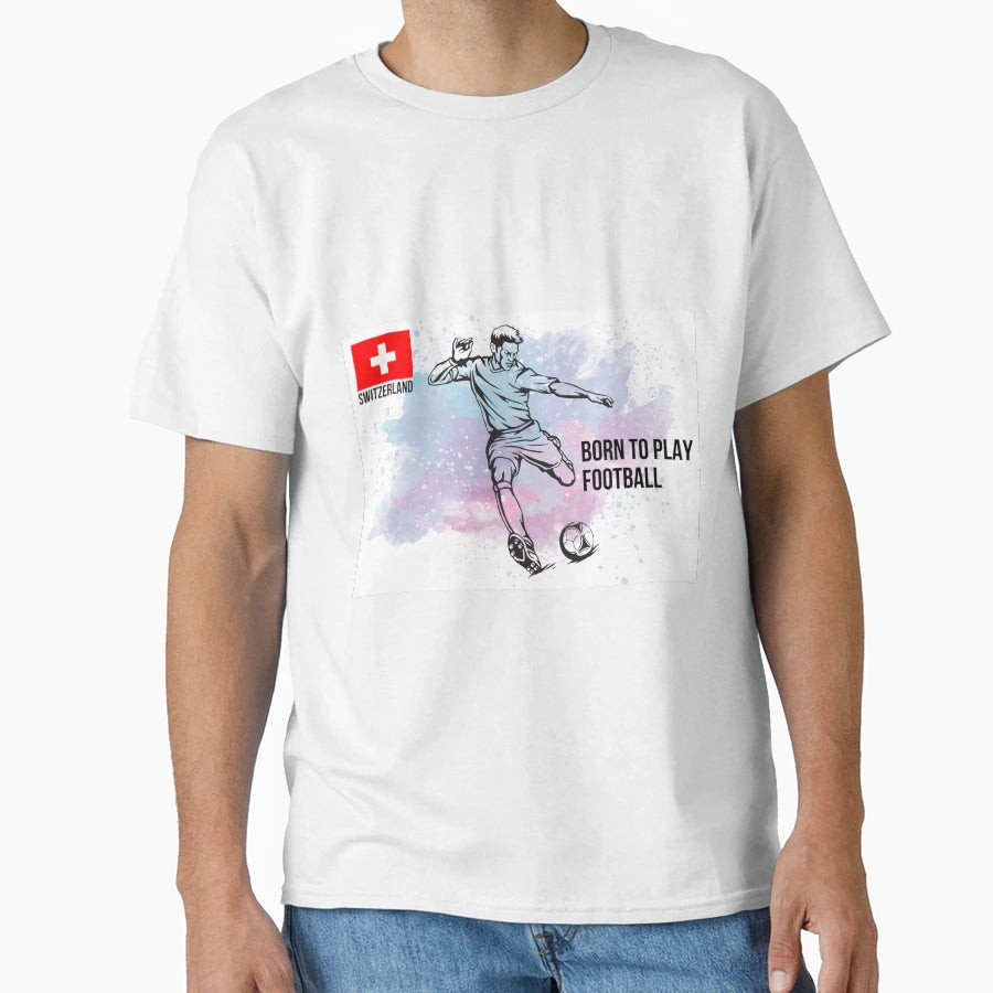 Swiss Football Player Kicking T-Shirt - Casual Everyday Wear Unisex - T-Shirt, Sweatshirt, Hoodie