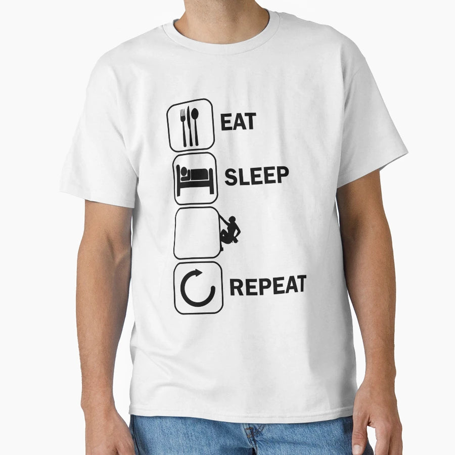 Sleeping Eating Climbing Bouldering T-Shirt - Novelty Apparel for Adults - T-Shirt, Sweatshirt, Hoodie