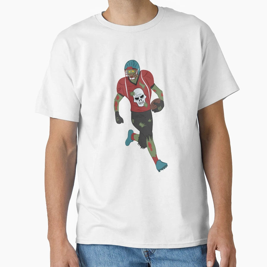 Zombie Football Player Funny Halloween T-Shirt - Trendy Graphic Unisex - T-Shirt, Sweatshirt, Hoodie