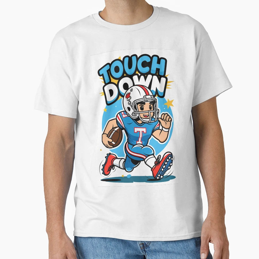 Cartoon American Football Player T-Shirt - Custom Art Print for Adults - T-Shirt, Sweatshirt, Hoodie