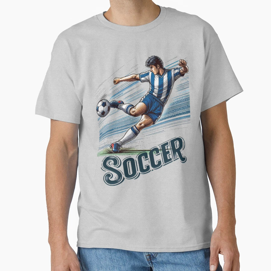 Soccer Player Kicking Ball T-Shirt - Fun Novelty Design Unisex - T-Shirt, Sweatshirt, Hoodie