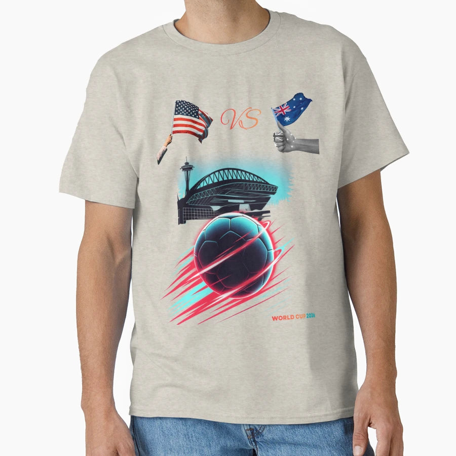 Usa Vs Australia Soccer Team 2026 T-Shirt - Minimalist Print for Adults - T-Shirt, Sweatshirt, Hoodie
