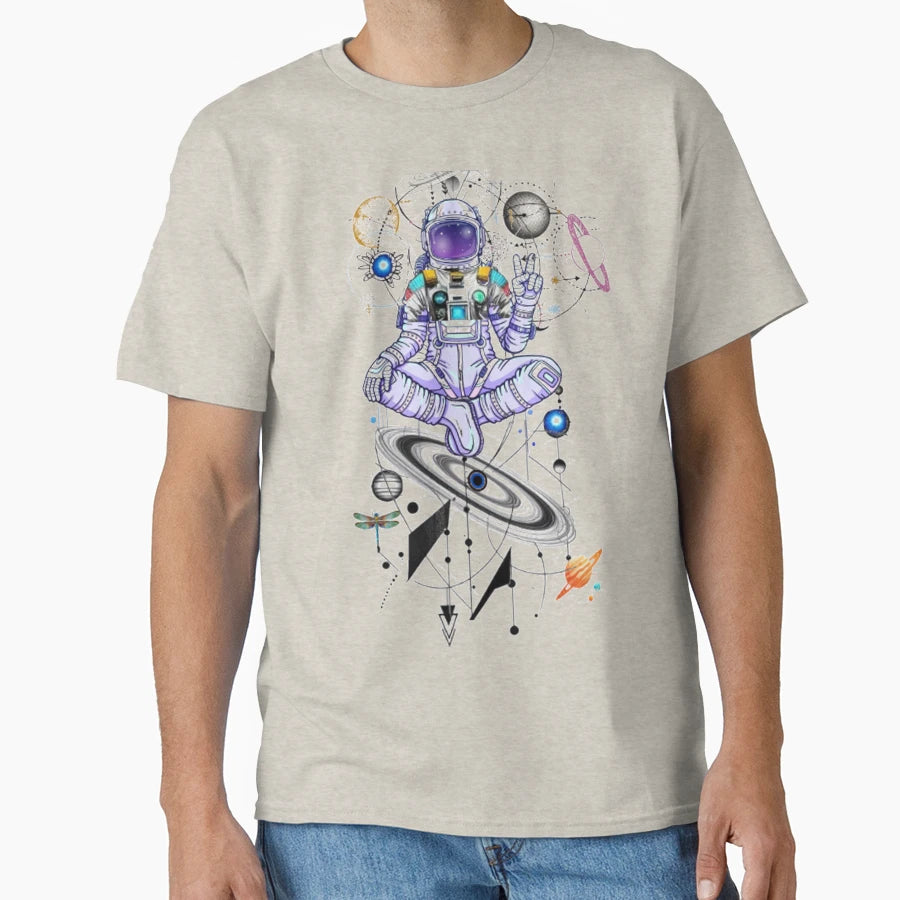 Astronaut Spacesuit Doing Yoga Astronaut T-Shirt - Novelty Apparel Unisex - T-Shirt, Sweatshirt, Hoodie