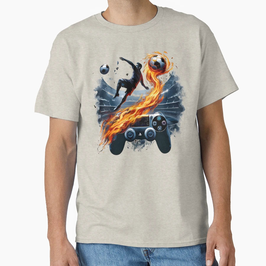 Fifa Soccer Gaming Fire Playstation Art T-Shirt - Custom Art Print Unisex - T-Shirt, Sweatshirt, Hoodie