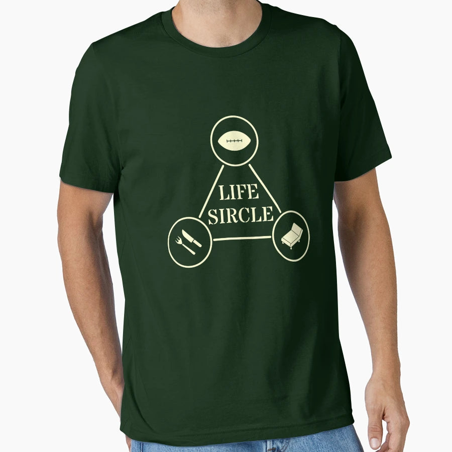 American Football Life Circle T-Shirt - Trendy Graphic Unisex - T-Shirt, Sweatshirt, Hoodie