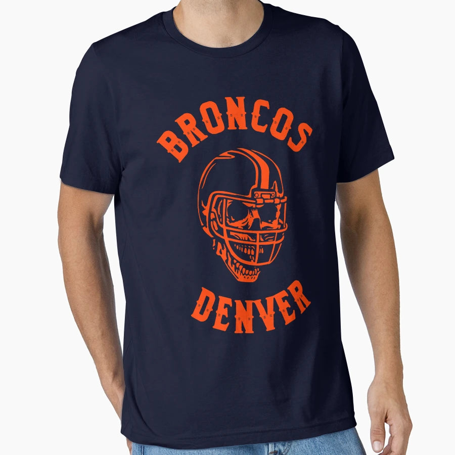 Broncos Skull T-Shirt - Aesthetic Graphic Unisex - T-Shirt, Sweatshirt, Hoodie