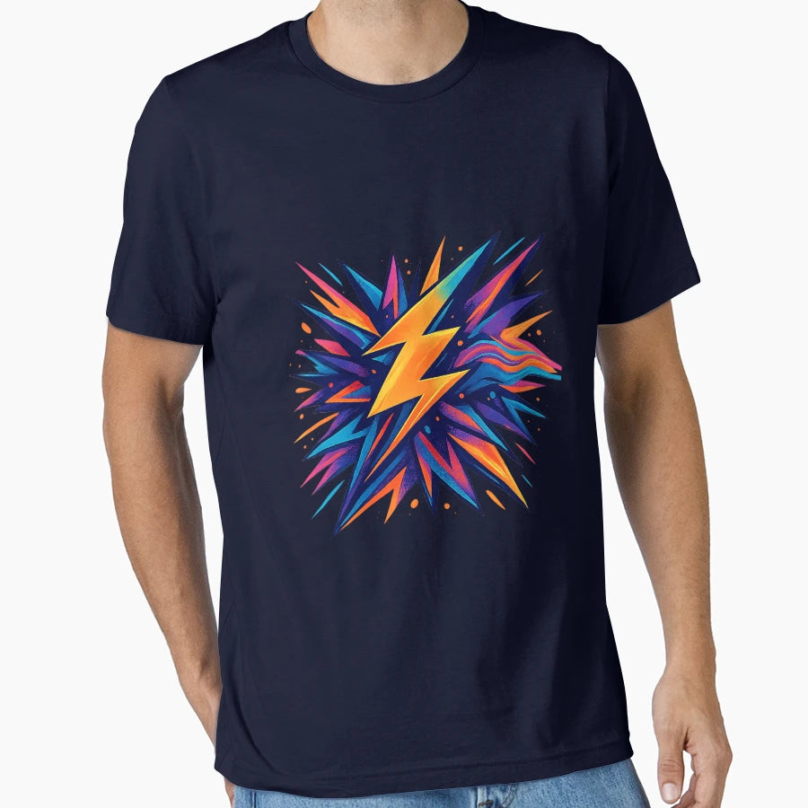 Futuristic Lightning Explosion Bold T-Shirt - Trendy Graphic for Adults - T-Shirt, Sweatshirt, Hoodie