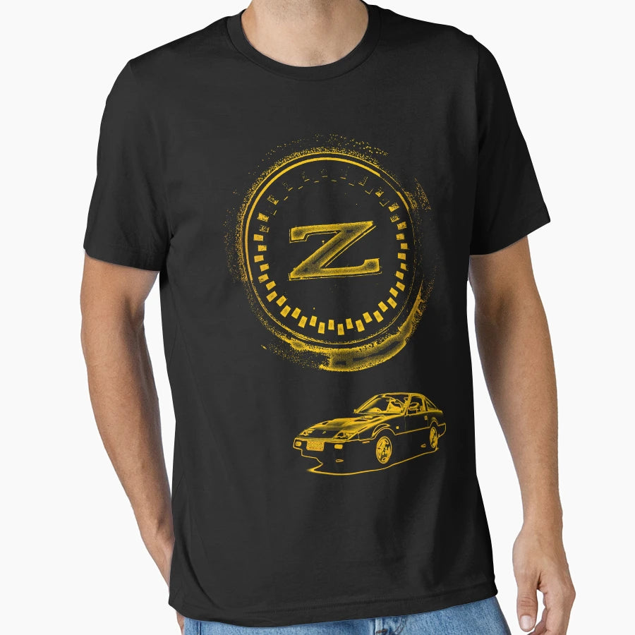 Z Badge And 300Zx Z31 Gold T-Shirt - Novelty Apparel Unisex - T-Shirt, Sweatshirt, Hoodie