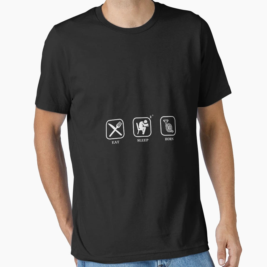Eat Sleep Horn T-Shirt - Graphic Print Men Women - T-Shirt, Sweatshirt, Hoodie