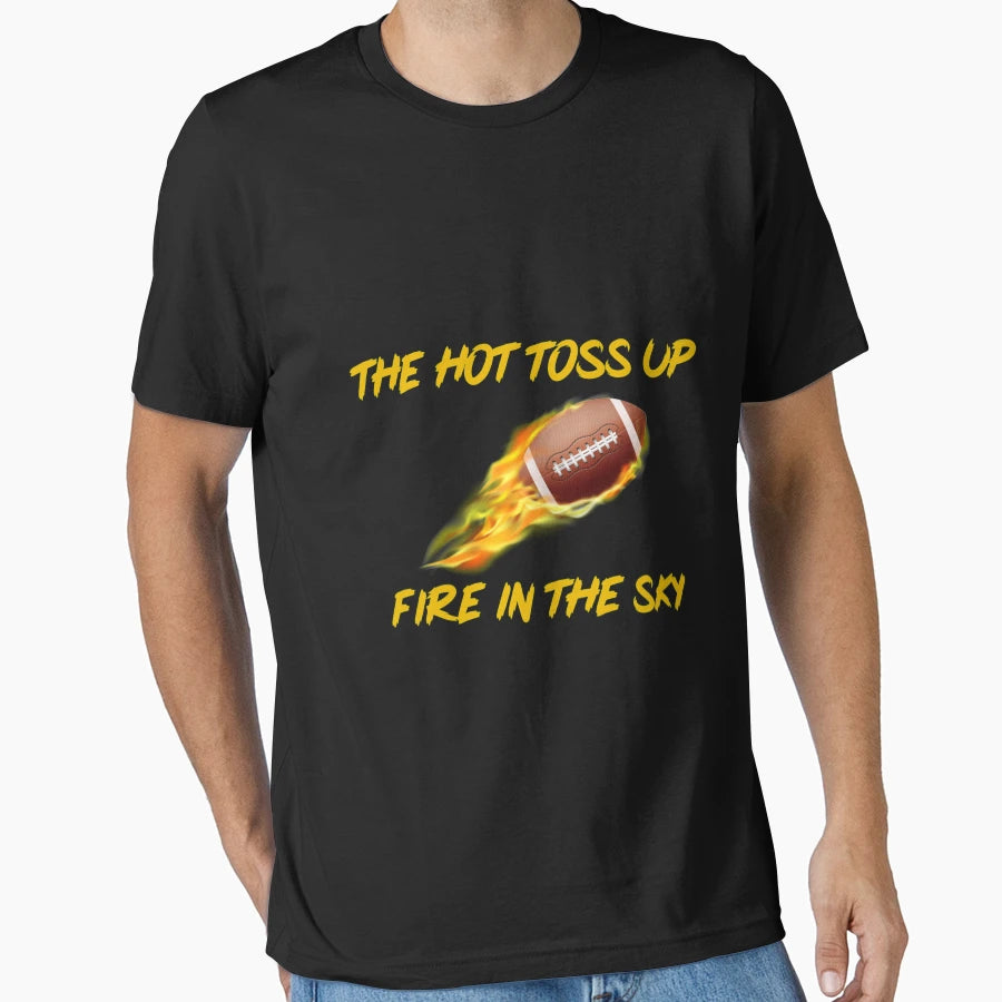 Hot Toss Up Fire Sky Football Beers T-Shirt - Minimalist Print Men Women - T-Shirt, Sweatshirt, Hoodie